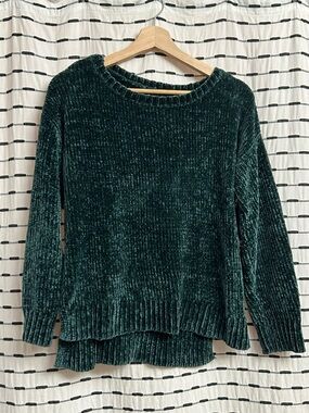 Jones New York Emerald Green Chenille Crewneck Sweater